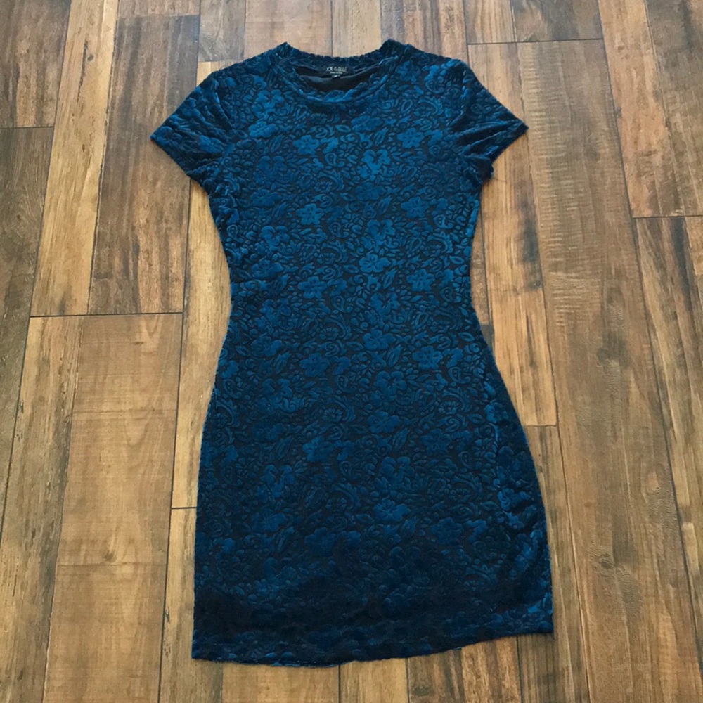 Blue body tight dress